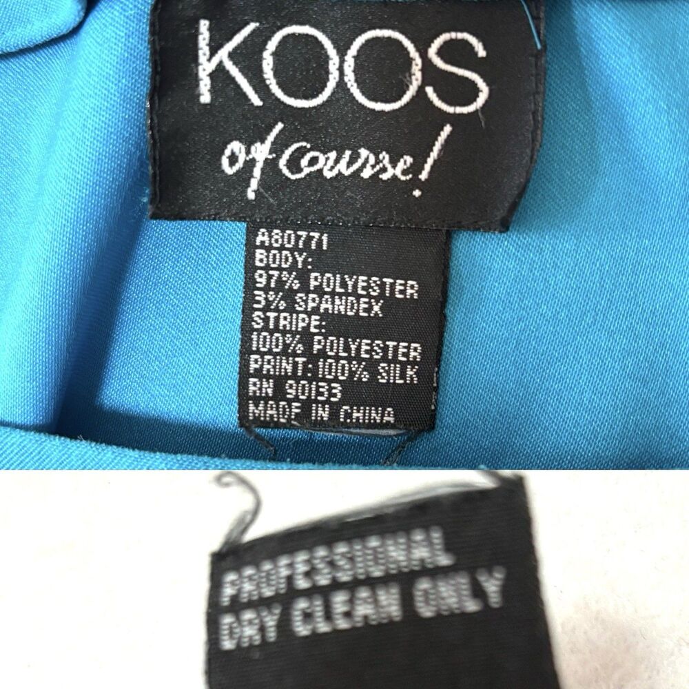 Vintage KOOS OF COURSE Maxi Jumper Dress With Silk Blouse Blue Artsy - Picture 11 of 11
